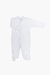 White and Blue Bubble Baby Footie